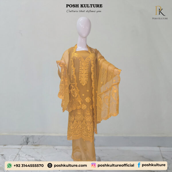 Embroidered Chiffon Unstitched 2-PC Suit | High-Quality Fabric by Posh Kulture