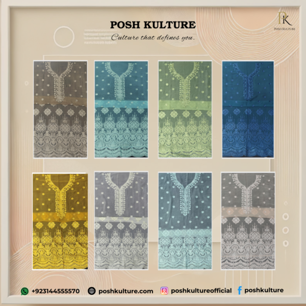 Embroidered Chiffon Unstitched 2-PC Suit | High-Quality Fabric by Posh Kulture - Image 5