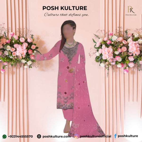 Embroidered Chiffon Unstitched 2-PC Suit | High-Quality Fabric by Posh Kulture