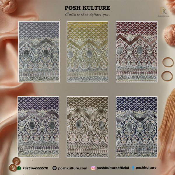 Embroidered Chiffon Unstitched 2-PC Suit | High-Quality Fabric by Posh Kulture - Image 7