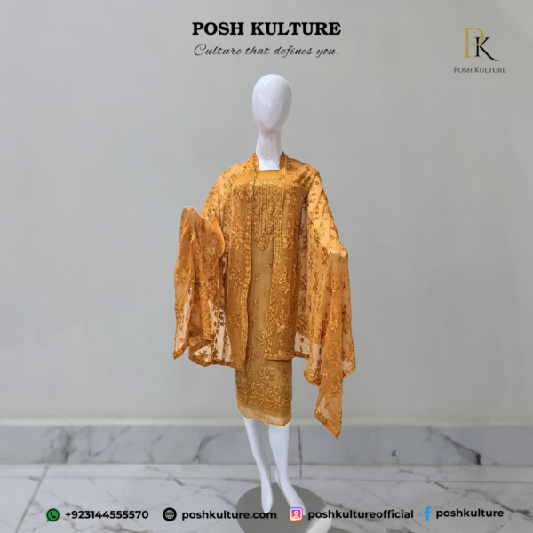 Embroidered Chiffon Unstitched 2-PC Suit | High-Quality Fabric by Posh Kulture - Image 2