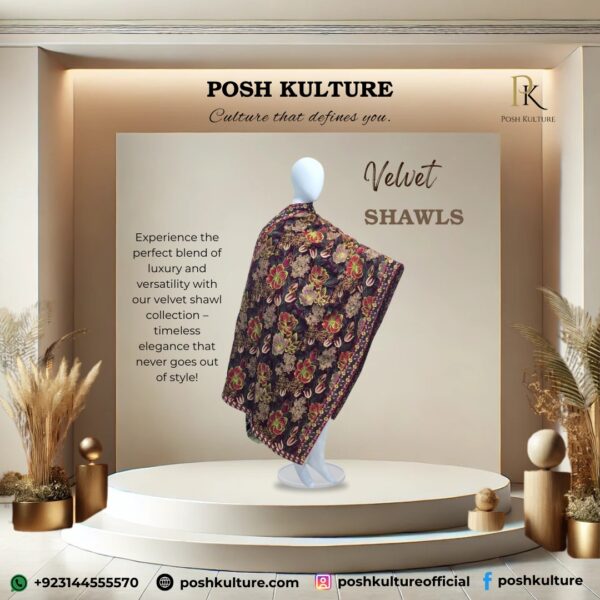 Embroidered Velvet Shawls