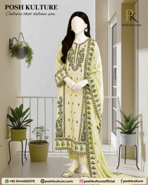 3 PC Lawn Suit With Net Dupatta