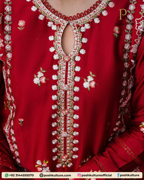 3 PC Lawn Suit With Daimond Dupatta - Image 4