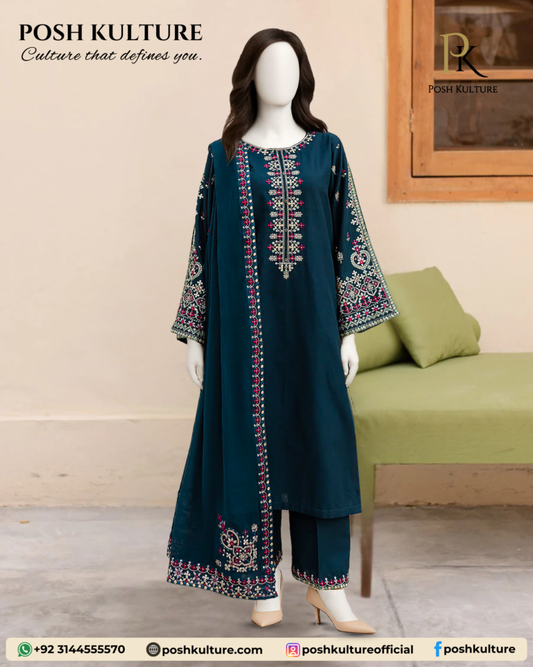 3PC Dhanak Suit with Chiffon Printed Dupatta