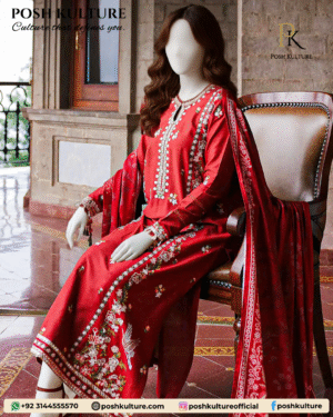3 PC Lawn Suit With Daimond Dupatta