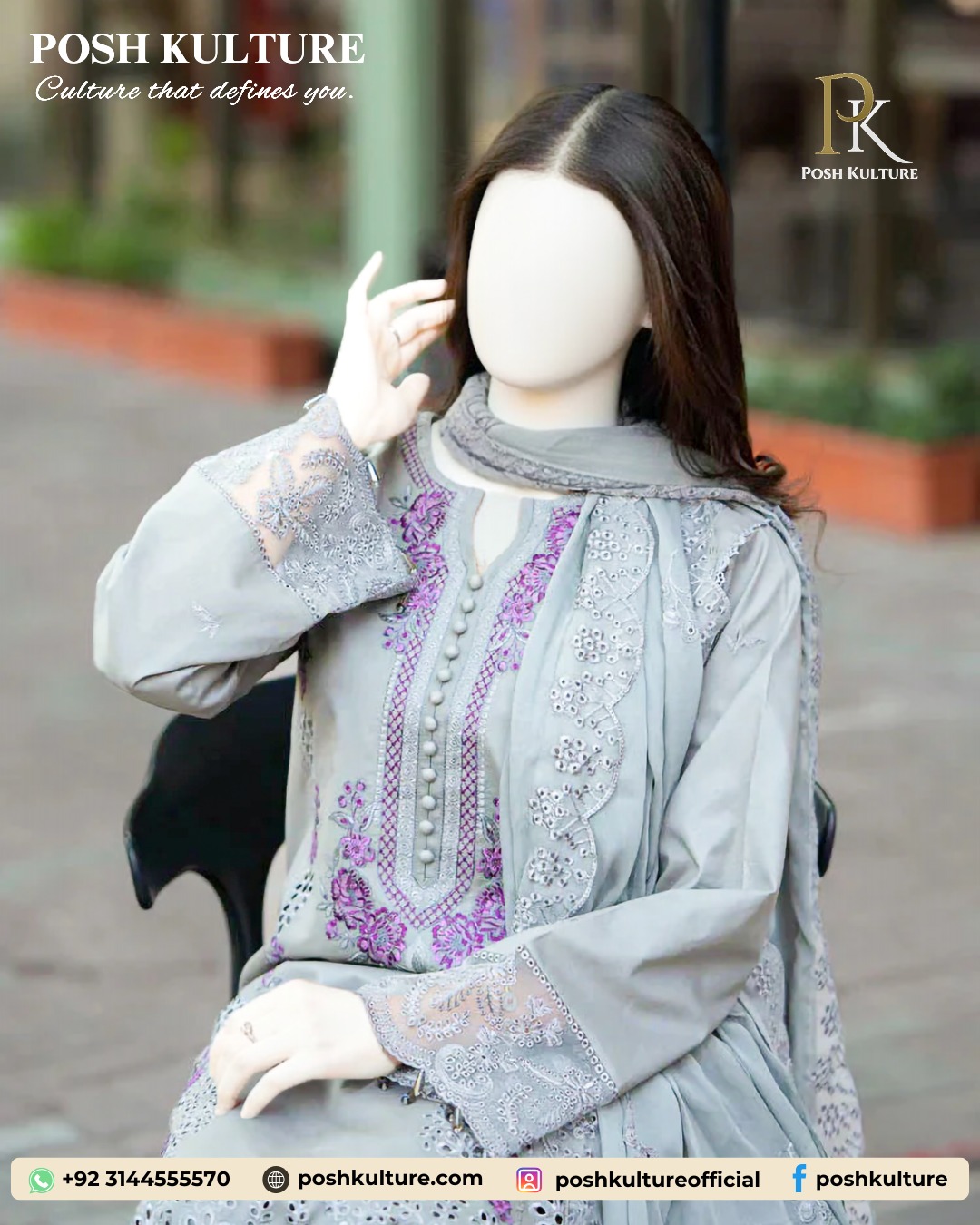 Representing Luxury Embroidered 3PC Dhanak Article - Image 2