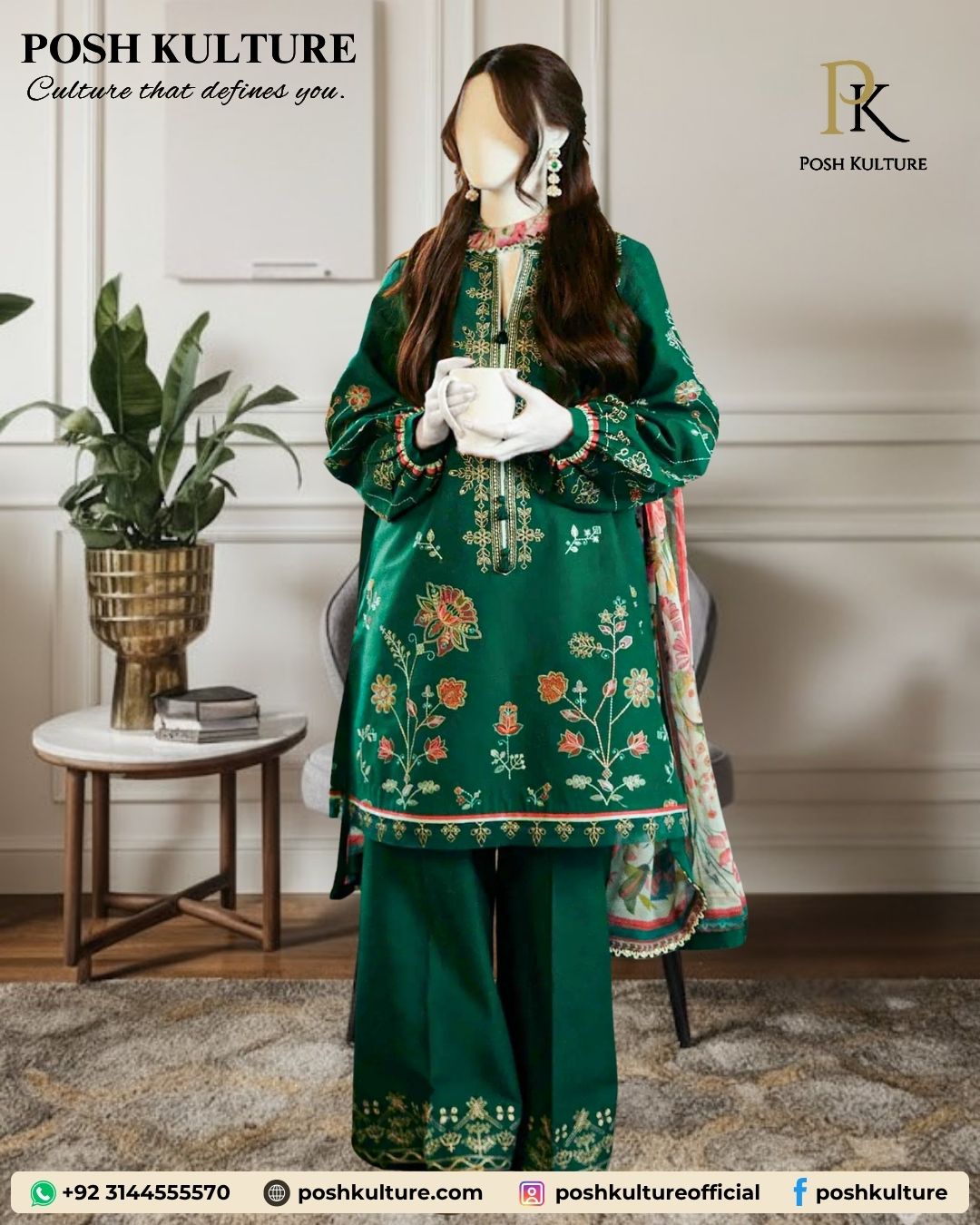 embroidered-emerald-green-dhanak-3pc-suit
