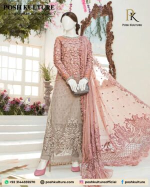 Fairy Tale Luxury: Hand-Embellished Tie & Dye Chiffon Suit with 3D Flowers