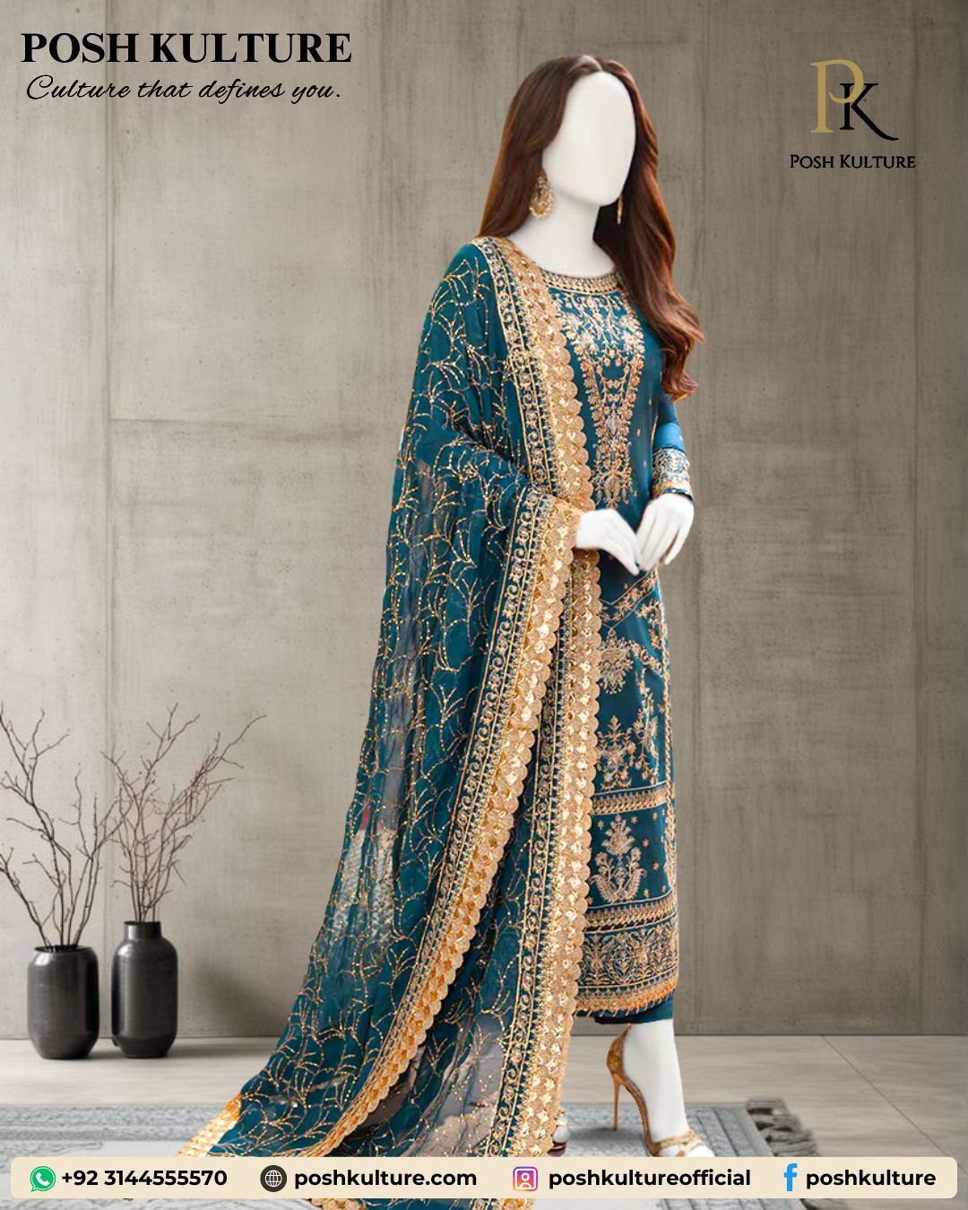 luxury-3pc-green-chiffon-suit-intricate-gold-threadwork-sequin