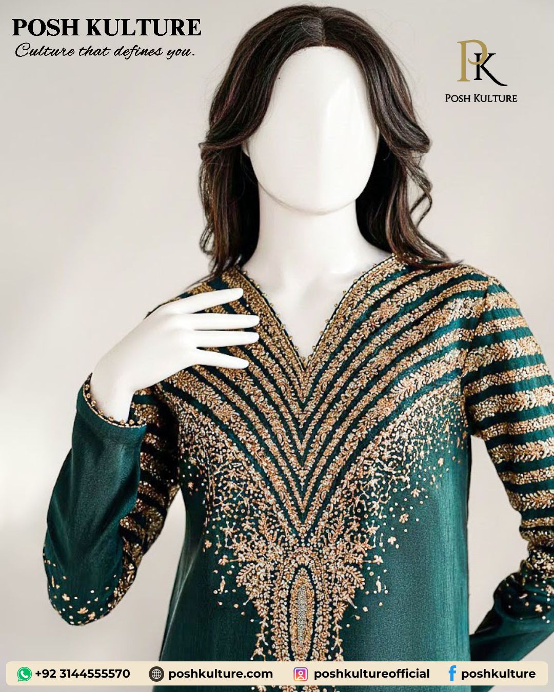 Deep Green Dhanak Heavy Embroidered Shawl Unstitched Suit