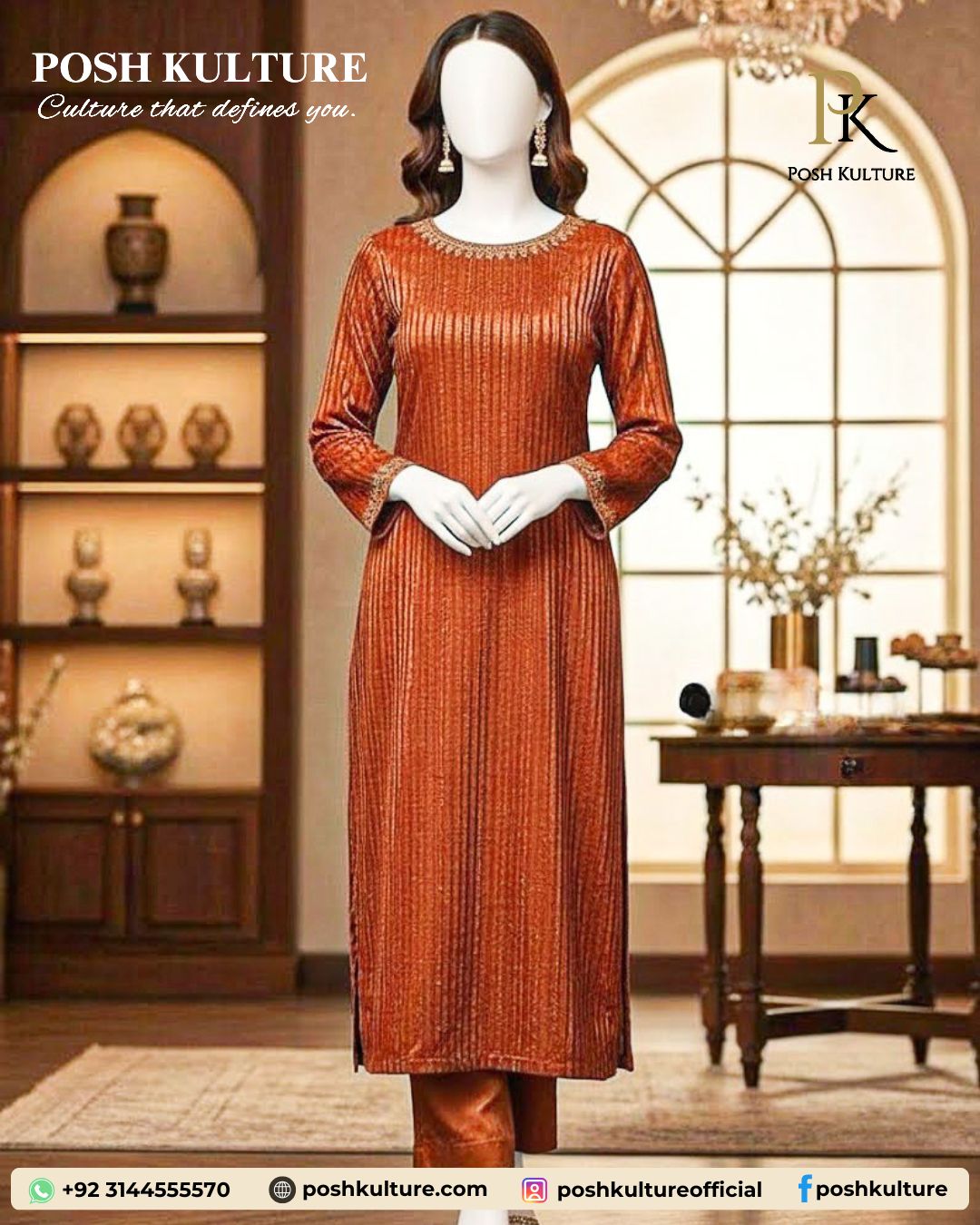 festive-orange-chamki-velvet-2pc-suit-unstitched-fabric-with-radiant-chamki-lining
