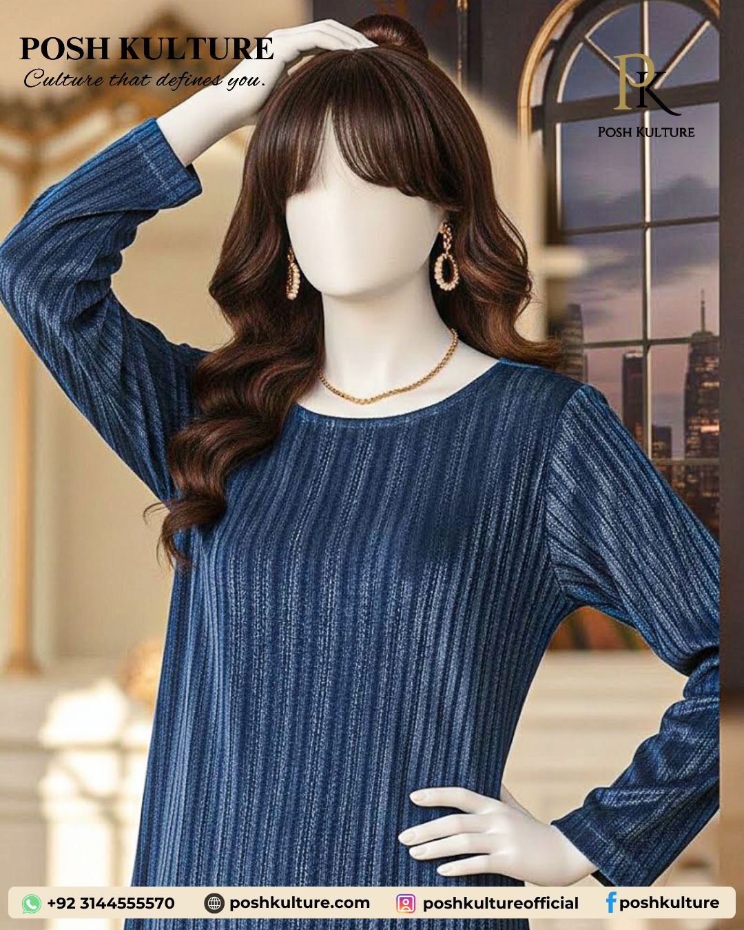 Elegant Sparkling Blue Chamki-Lined Velvet 2PC Suit Fabric