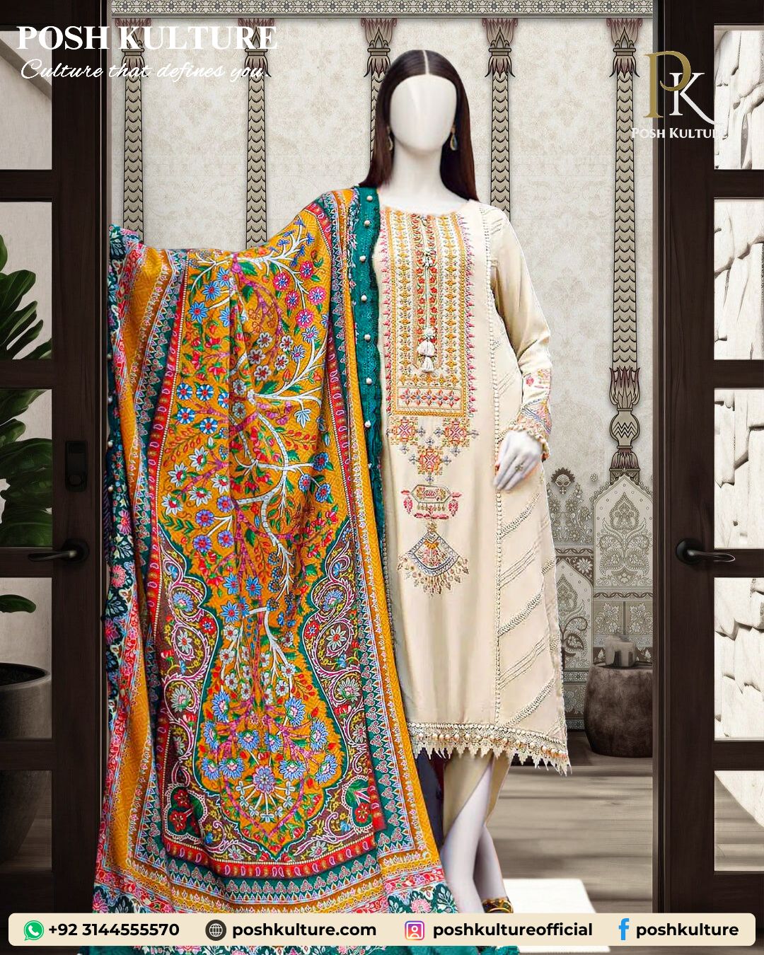 dhanak-suit-with-embroidered-neck-multi-color-wool-shawl