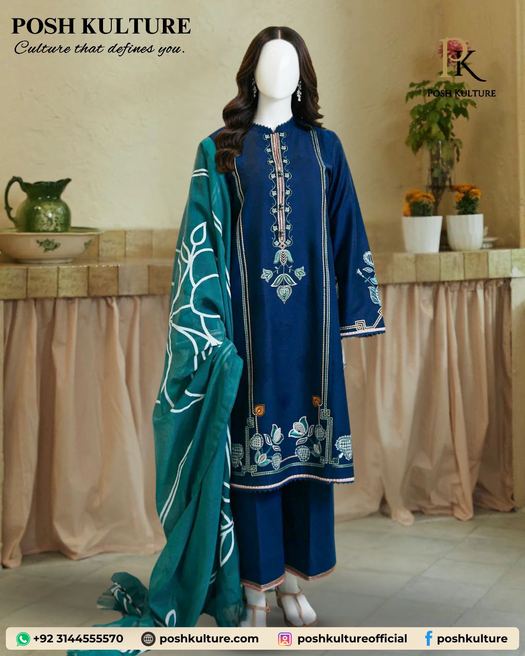 posh-kulture-premium-dhanak-suit-with-heavy-embroidery-teal-printed-wool-shawl