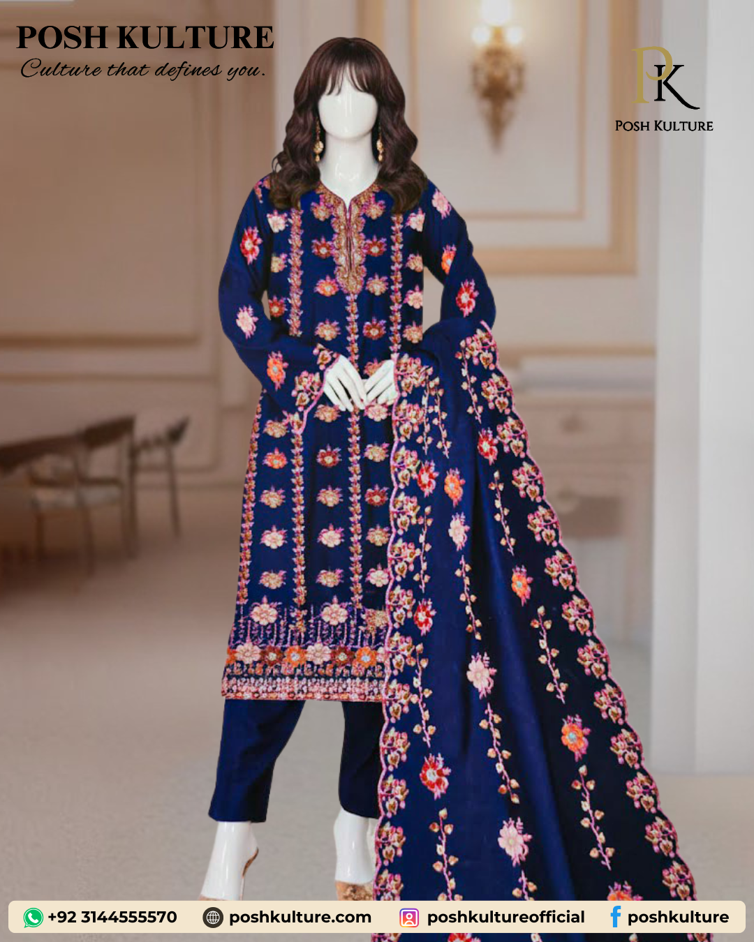 exquisite-deep-navy-blue-3-piece-embroidered-chiffon-suit