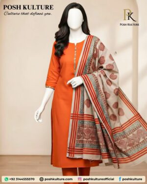 Orange Winter Glow Dhanak Suit