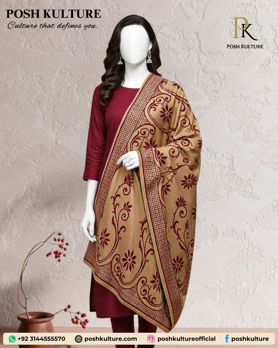 timeless-maroon-dhanak-suit-3-piece-with-opulent-indian-banarasi-pashmina-shawl