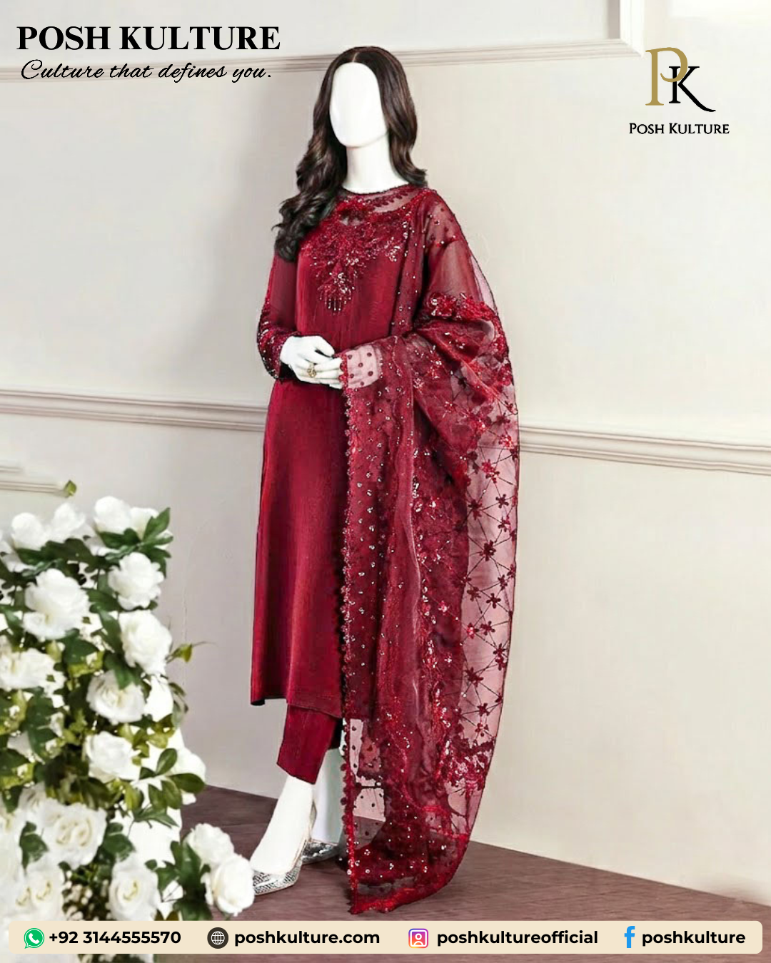 royal-maroon-hand-embellished-luxury-chiffon