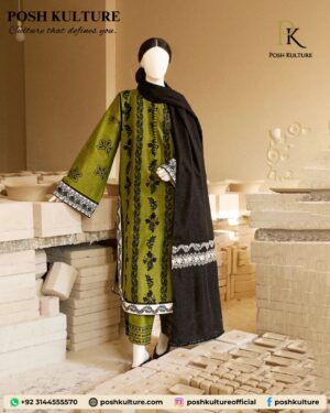 3pc-unstitched-luxury-lawn-suit-moss-green-eid-edition