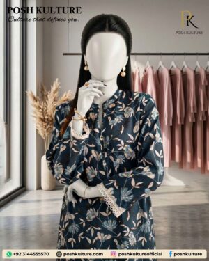 Midnight Bloom – Digital Printed Lawn 2PC Co-ords Set